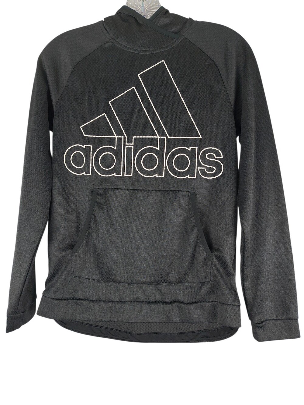 Adidas Hoodie Women's XS Black White Climawarm Badge Of Sport 3 Stripe Logo